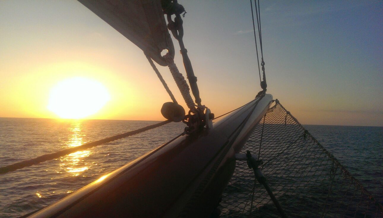 zeezeilen tallship Kanaal zonsondergang kluiverboom kluivernet